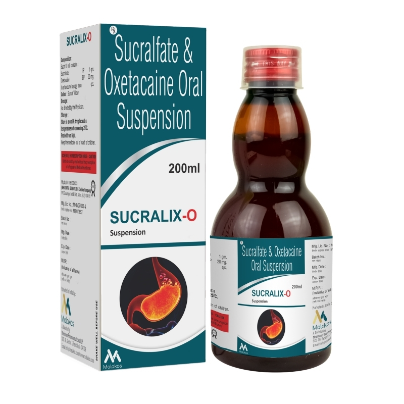SUCRALFATE 1000 MG + OXETACAINE 20 MG MG SYP